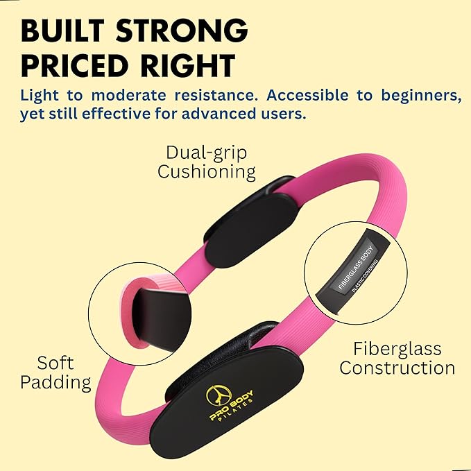 ProBody Pilates Fitness Circle – 14 Inch Pilates Ring for Focusing on Toning Inner Thighs, Arms, and Core