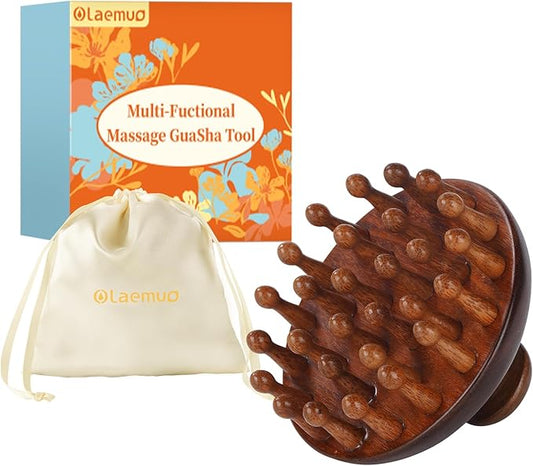 Wooden Scalp Massager for Hair Growth｜Full Body Massage Tool｜Scalp Brush｜Gua Sha｜Portable Massage Tool