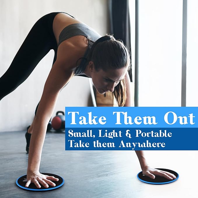 ZILLEEN Exercise Sliders for Working Out Fitness Discs for Pilates Women Men, 2 Pack