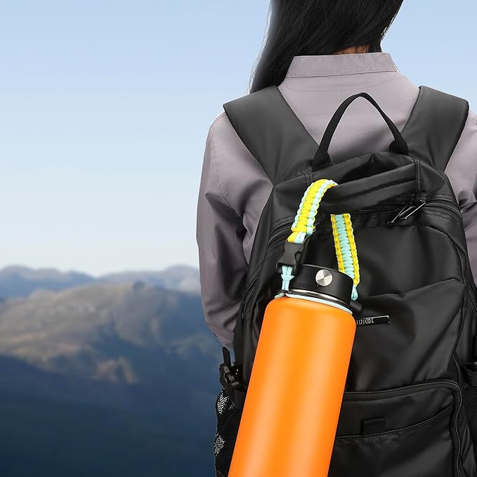 Wongeto Paracord Handle Carrier Holder with Shoulder Strap,Compatible with Hydro Flask Wide Mouth Water Bottles