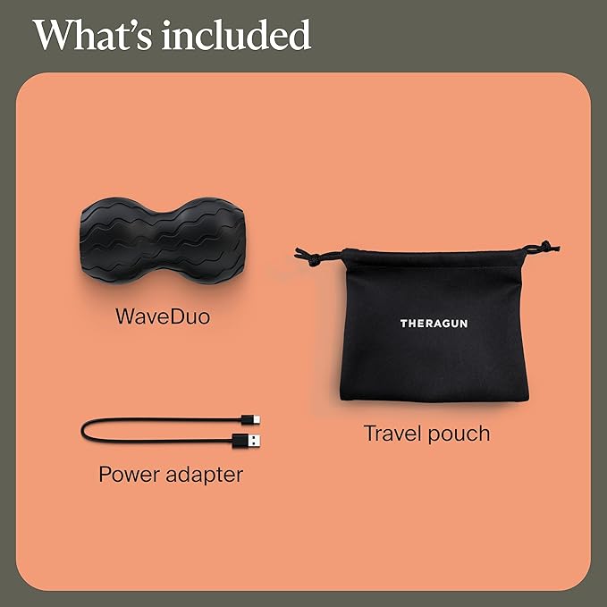TheraGun Therabody WaveDuo - Ergonomically Contoured Foam Roller - Bluetooth Enabled Muscle Roller for Your Back, Neck & Spine with 5 Customizable Vibration Frequencies in Therabody App