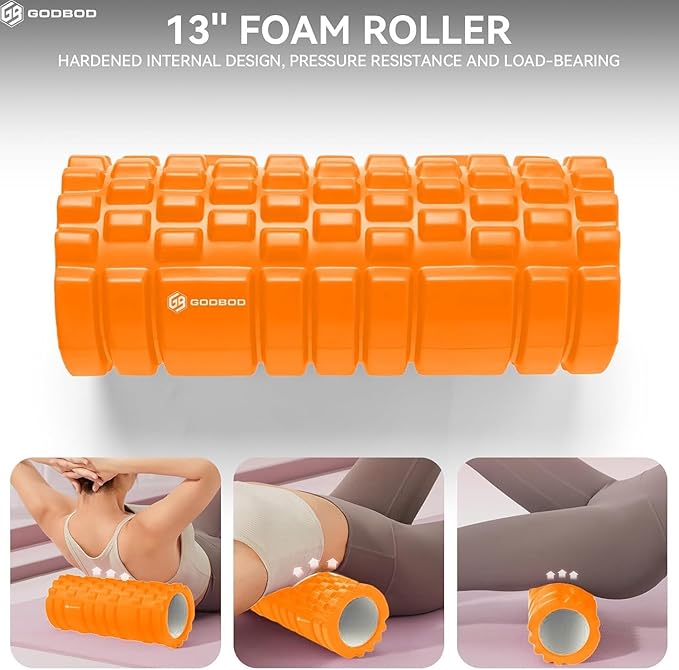 Deep Tissue Foam Roller - High-Density Muscle Massage Roller for Recovery, Pain Relief, Trigger Point, and Myofascial Release - Ideal for Athletes, Gym, and Physical Therapy - 13" x 5"