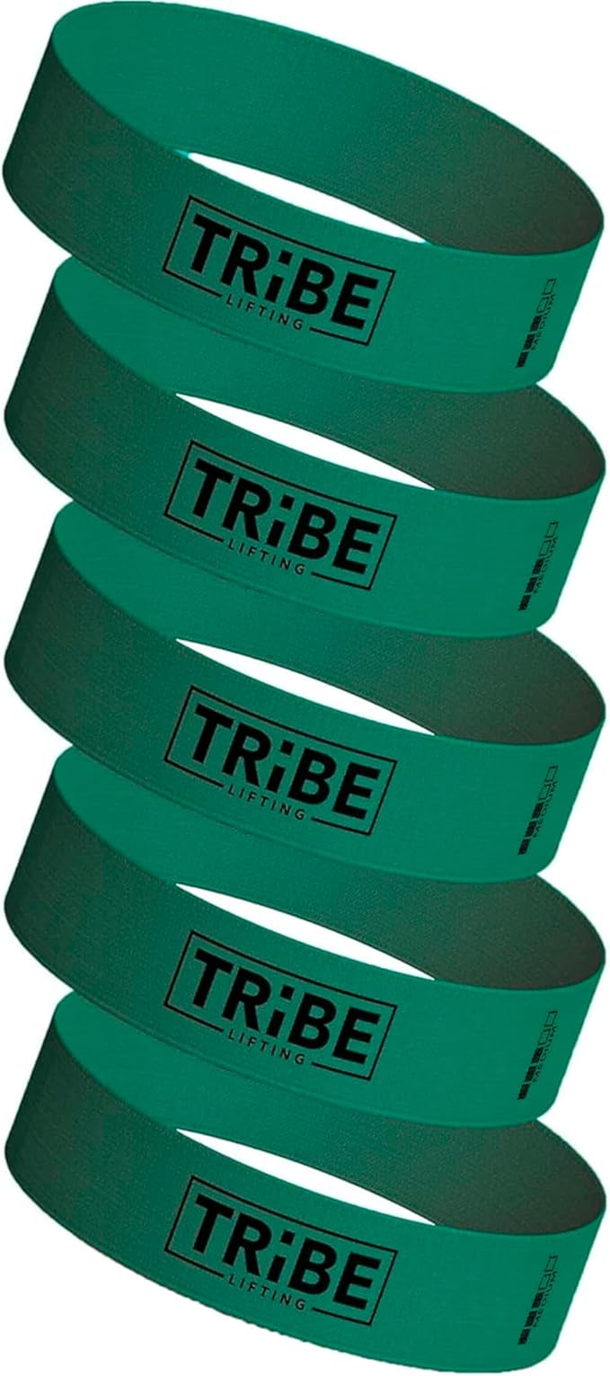 Tribe Lifting Fabric Resistance Bands for Glutes & Legs | 5 Fabric Workout Bands Set | Thick Booty Bands for Squats, Lunges, Hip Training, Physical Therapy & Home Workouts