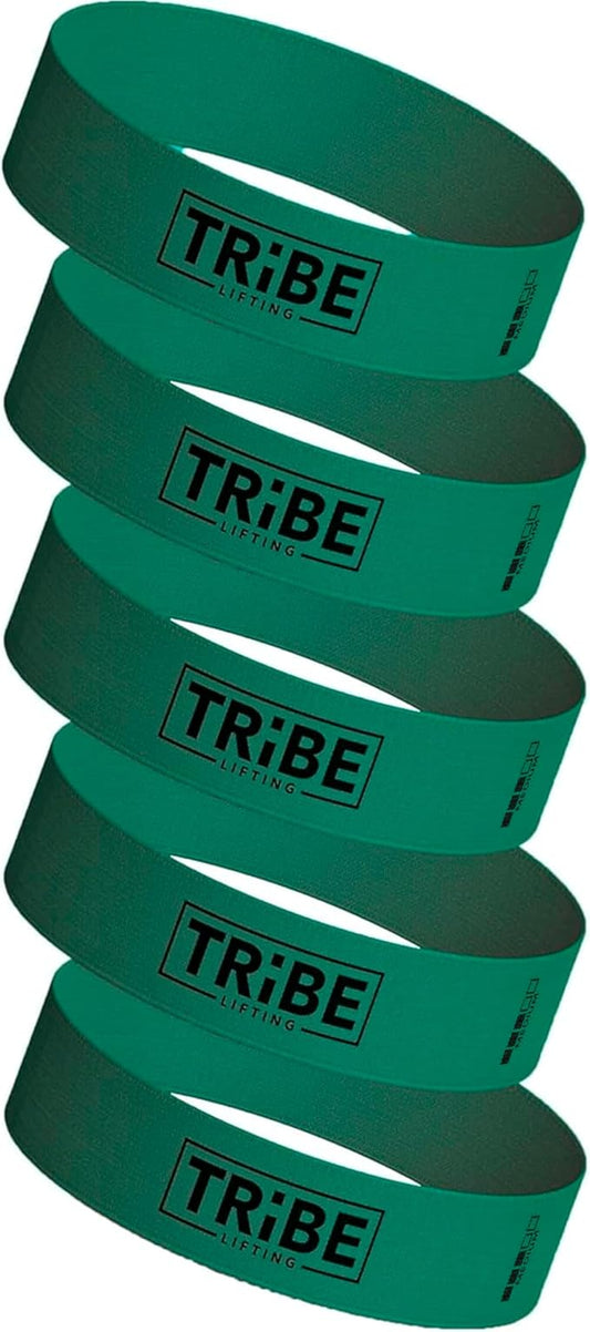 Tribe Lifting Fabric Resistance Bands for Glutes & Legs | 5 Fabric Workout Bands Set | Thick Booty Bands for Squats, Lunges, Hip Training, Physical Therapy & Home Workouts