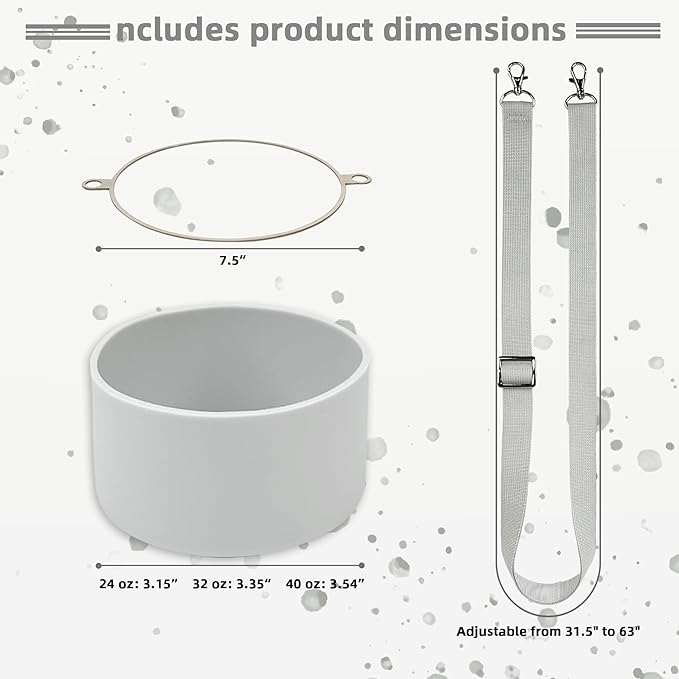 Silicone Boot Set for Owala Water Bottle 24 oz, 32 oz, 40 oz - Includes Non-Slip Sleeve, Shoulder Strap & Handle Strap, Perfect Owala Accessories, Fits Owala Tumbler, Owala FreeSip, Candy Coated