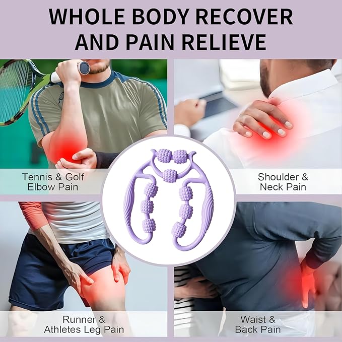Premium Foam Roller,Muscle Roller,Deep Tissue Massager for Legs,Arms,Neck,Calves,Thighs,Back,Tennis and Golfer Elbow,Relieve Muscle Soreness,Stiffness and Tightness (Purple)
