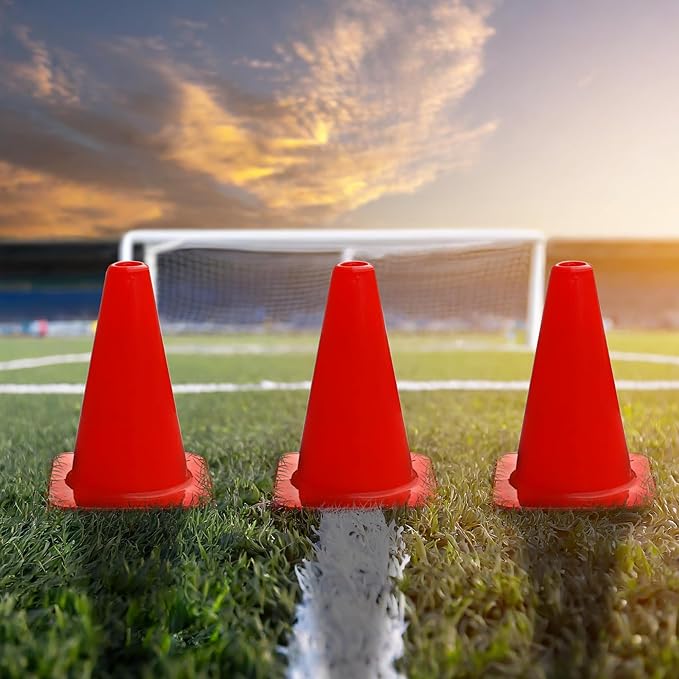 6in/9in/12in/28in Heavy Duty Agility Training Cones for Sports & Kids Coaching, Field Markers for Motorcycle, Bikes, Traffic, Basketball, Soccer Drills, Durable, Multipurpose, Adjustable