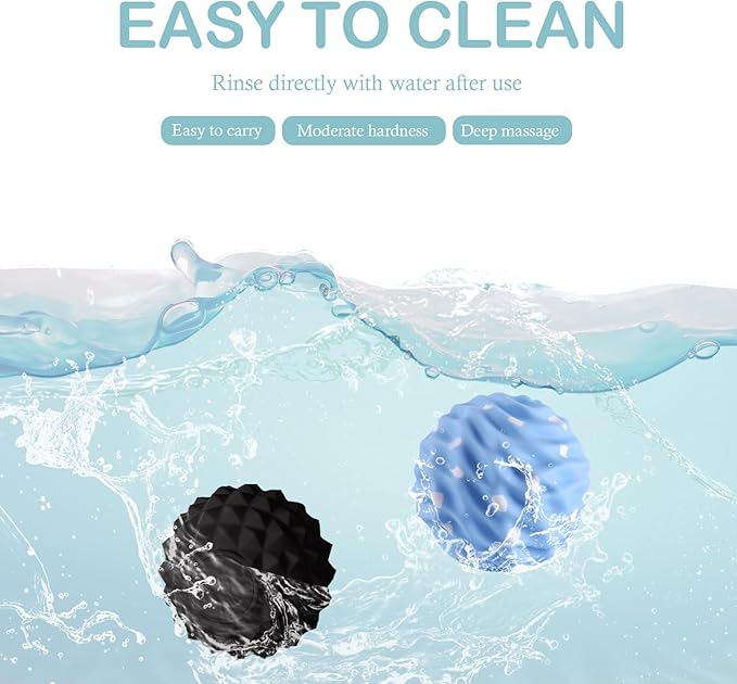 Large Massage Lacrosse Balls for Myofascial Release - Yoga Deep Tissue Massage,Trigger Point Therapy, Foot Plantar Fasciitis,Muscle Knots, Muscle Soreness Massager Balls(2 Pack)