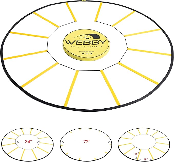 Webby Agility Trainer – Circle Speed and Agility Ladder for High Intensity Reactive Footwork Drills and Skills – A Circular Piece of Reaction Training Equipment That Changes The Way You Move