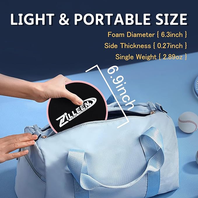 ZILLEEN Exercise Sliders for Working Out Fitness Discs for Pilates Women Men, 2 Pack