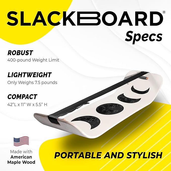 GIBBON SlackBoard - GiBoard Balance Board Kids & Adults - Slackline Balance Trainer - Slack Board Core Workout Equipment Home Gym Training - Standing Desk Exercise - Yoga, Agility, Pilates & More