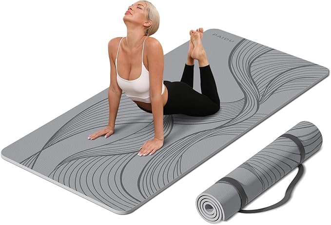 Large Yoga Mat-72’x36’x0.4’ Extra Width ＆ Thick,Comfortable,Non-Slip Exercise Mat-Works Great on All Floor for Stretching,Yoga Studio,Gym or Home Workouts