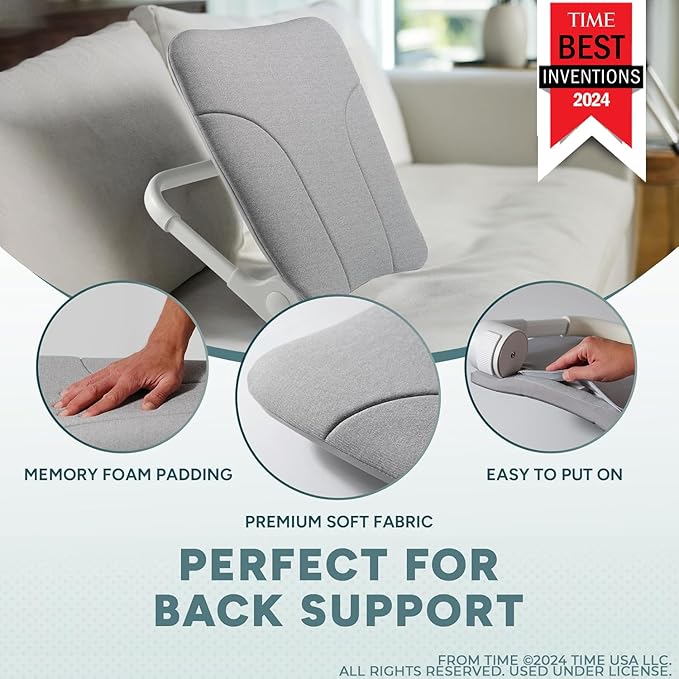 READY ROCKER Deluxe Cloud | Adjustable Ergonomic Portable Rocker | Back Pain Relief & Relaxation | White Rocker & Deluxe Cover | Back & Lumbar Support for Chair | Lightweight & Portable | 3.0 Model