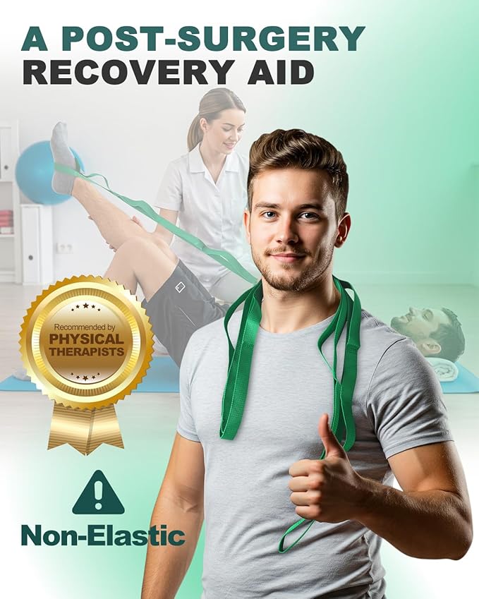 Trideer Stretching Strap Yoga Strap for Physical Therapy, 10 Loops Yoga Straps for Stretching, Non-Elastic Stretch Strap for Pilates, Exercise, Stretch Band for Women & Men