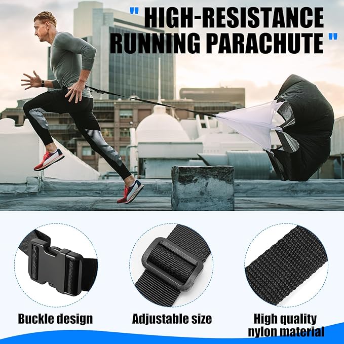 Agility Ladder, Soccer Speed Training Equipment, Football Practise Set with 20ft Ladder, 12 Cones, 4 Adjustable Hurdles, Jump Rope, Parachute, for Basketball, Football, Kids, Youth, Adults