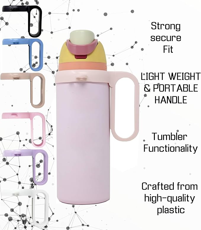 Bottle Handle for Owala FreeSip 24oz 32oz 40oz – Strong Plastic Water Bottle Holder, Durable Easy Carry Accessory for Running, Jogging, Gym, Hiking, and Drinking While Driving & More (Peach)