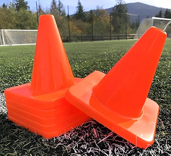 6in/9in/12in/28in Heavy Duty Agility Training Cones for Sports & Kids Coaching, Field Markers for Motorcycle, Bikes, Traffic, Basketball, Soccer Drills, Durable, Multipurpose, Adjustable