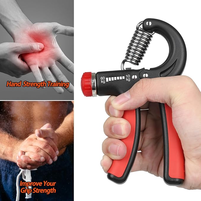 NIYIKOW Grip Strength Trainer, Hand Grip Strengthener, Grip Strengthener, Adjustable Resistance, Forearm Strengthener, Perfect for Musicians Athletes