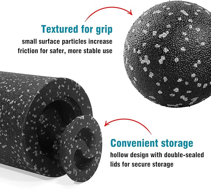 5-in-1 Foam Roller Set for Muscle Recovery – Includes Yoga Roller, Massage Ball, Peanut Ball, Cone, and Acupressure Disc – for Back, Legs, and Full Body Relief