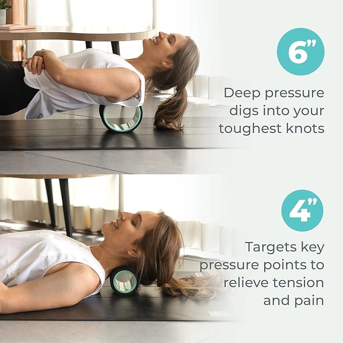 Chirp Wheel+ Foam Roller for Back Pain Relief, Muscle Therapy, and Deep Tissue Massage 4 and 6 Inch