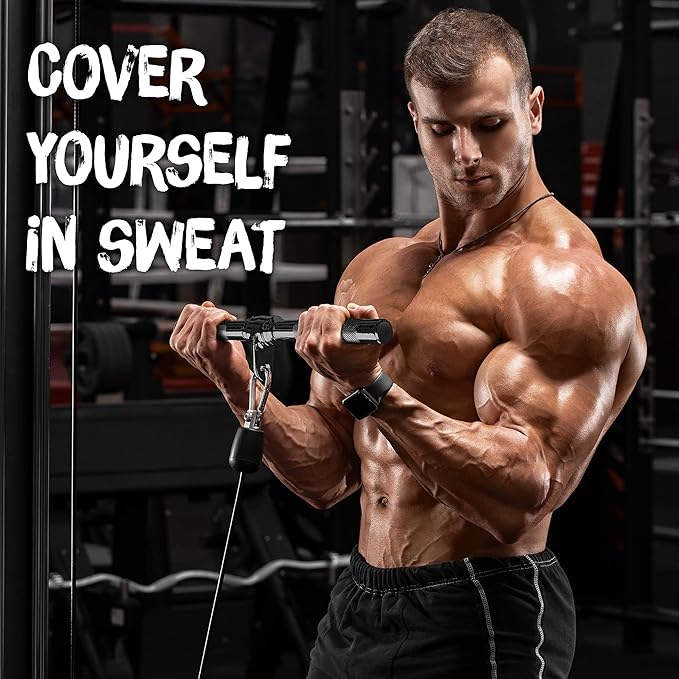 Yes4All Cable Machine Attachment, Row Handles, Tricep Rope, Straight Bar, V Bar, LAT Pulldown Accessories Load 880 LB for Home Gym