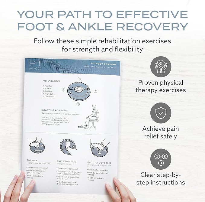 PT Pro Fit Foot Trainer, Plantar Fasciitis Relief, Deep Tissue Muscle Massage, Foot Arch and Heel Pain Treatment, Reflexology Tool