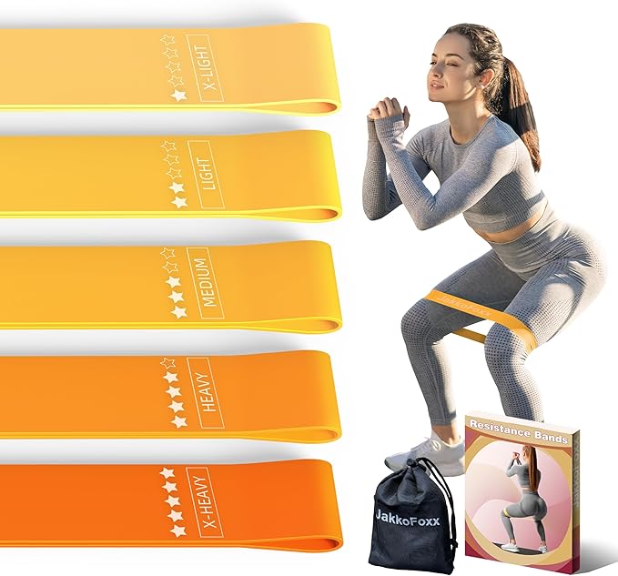 Resistance Loop Exercise Bands, Resistance Bands Exercise Bands for Home Fitness, Stretching, Strength Training, Physical Therapy,Elastic Workout Bands for Women Men Kids, Set of 5