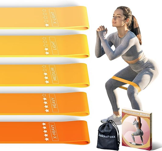 Resistance Loop Exercise Bands, Resistance Bands Exercise Bands for Home Fitness, Stretching, Strength Training, Physical Therapy,Elastic Workout Bands for Women Men Kids, Set of 5
