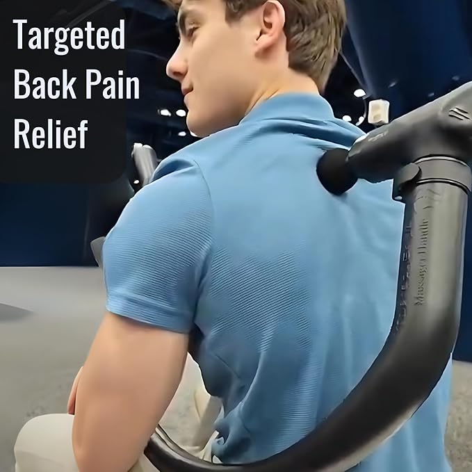Professional Grade Massage Gun - Deep Tissue Back Massager with Heat and Cold Therapy Tip and Innovative Full-Body Extended Handle