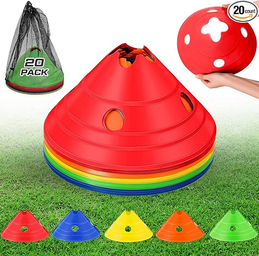 ShinyRelief Jumbo Disc Cones Jumbo Soccer Cones with Mesh Bag Giant Large Agility for Soccer Training Adult Sports