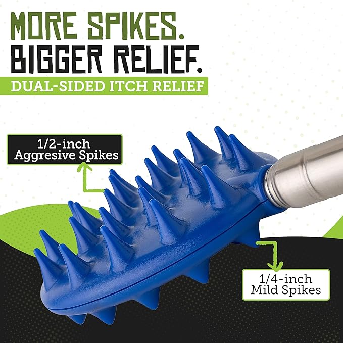 Cactus Scratcher Back Scratcher Extendable Extends 29" Long Double Sided Retractable Scratching Tool for Hand, Neck, Head, and Body - Universal Gift for Family, Pets, and Friends, Big Stick, Blue