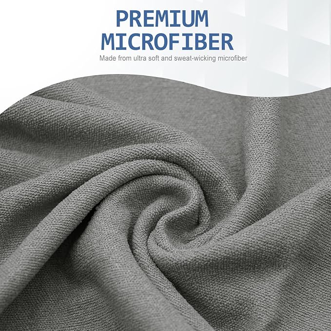 Eunzel Hot Yoga Towel - Microfiber Non Slip Yoga Mat Towel with Grip Dot Sweat Absorbent Towel for Hot Yoga, Pilates and Fitness 72" x 24", Dark Grey/Purple