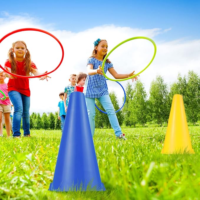 30 Pieces 9 Inch Traffic Cones Plastic Sport Agility Training Safety Cones Soccer Practice Equipment for Basketball Football Drills Exercise, Outdoor Activity and Events