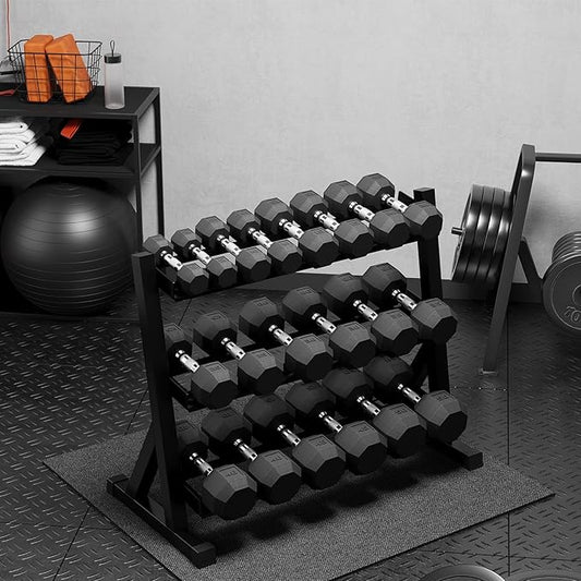 Premium Rubber Coated Hex Dumbbell Weight Set,Multiple Sizes Exercise & Fitness Dumbbells,Multiple Packages,210LB/350LB/450LB/550LB for Muscle Toning, Strength Building & Full Body Workout