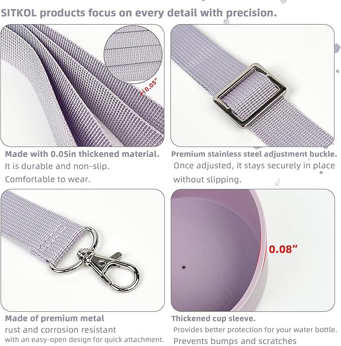 Silicone Boot Set for Owala Water Bottle 24 oz, 32 oz, 40 oz - Includes Non-Slip Sleeve, Shoulder Strap & Handle Strap, Perfect Owala Accessories, Fits Owala Tumbler, Owala FreeSip, Candy Coated