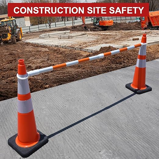 OrangeStar 36" Traffic Cones 8-Pack, Orange Safety Cones with Reflective Collars, Weighted Rubber Base for Parking, Construction, Road Safety, Indoor & Outdoor Use