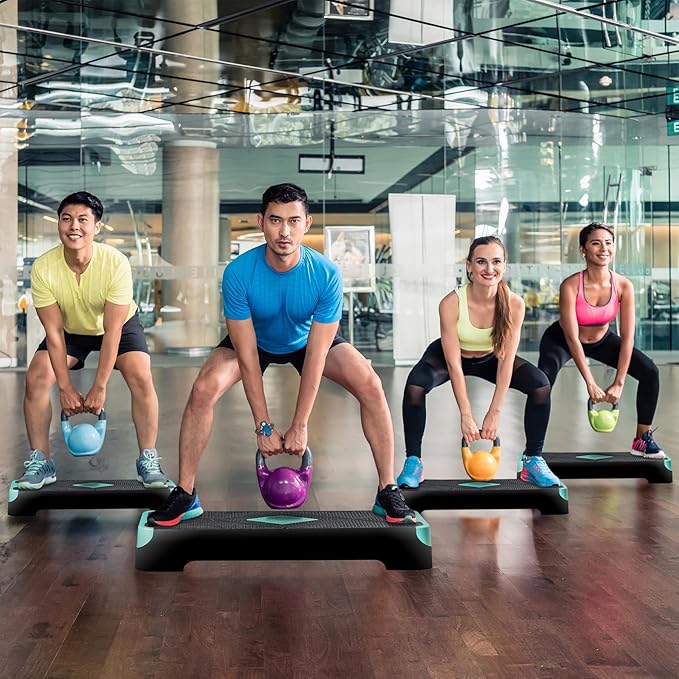 ZENY 26.5" Aerobic Step Platform, Adjustable Exercise Workout Stepper with Stackable Risers, Step Up Steppers for Exercise at Home, Fitness Equipment for Home Gym