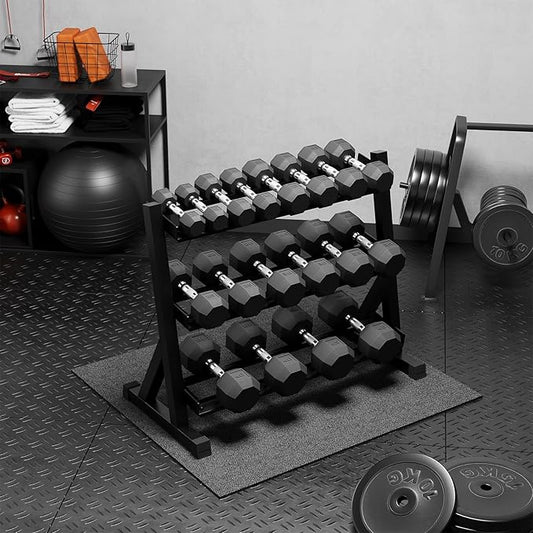 Premium Rubber Coated Hex Dumbbell Weight Set,Multiple Sizes Exercise & Fitness Dumbbells,Multiple Packages,210LB/350LB/450LB/550LB for Muscle Toning, Strength Building & Full Body Workout