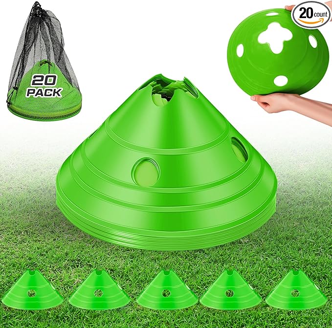 ShinyRelief Jumbo Disc Cones Jumbo Soccer Cones with Mesh Bag Giant Large Agility for Soccer Training Adult Sports