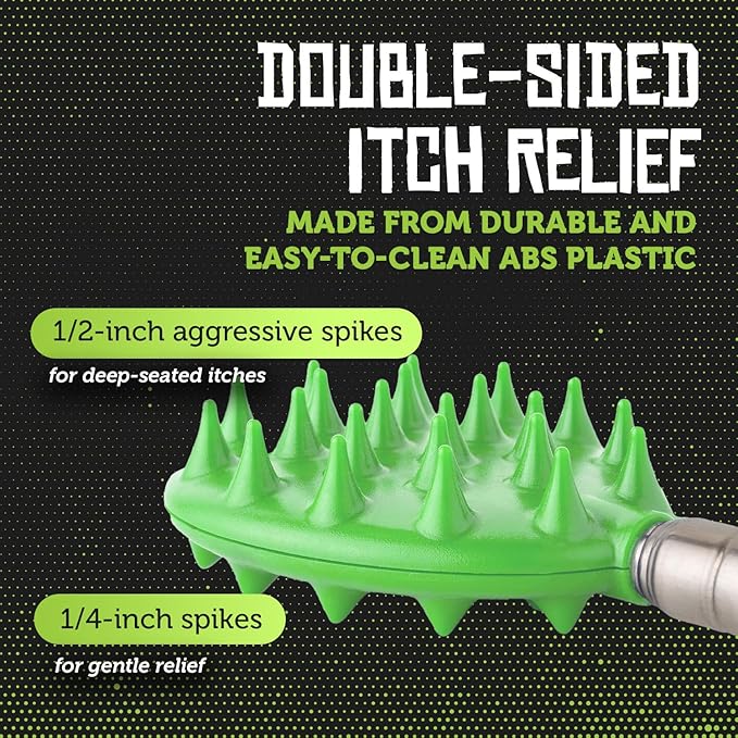 Cactus Scratcher Extendable Big Stick Back Scratcher - Extends 29" Long Double Sided Retractable Scratching Tool for Hand, Neck, Head, and Body - Universal Gift for Family, Pets, and Friends, Green