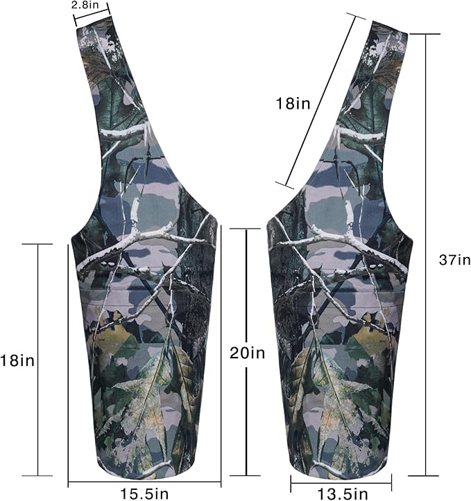 Fashion Printed Yoga Mat Bag with Large Side Pocket & Zipper Pocket Long Tote Yoga Bag Fit Most Size Mats - Holds More Yoga Accessories