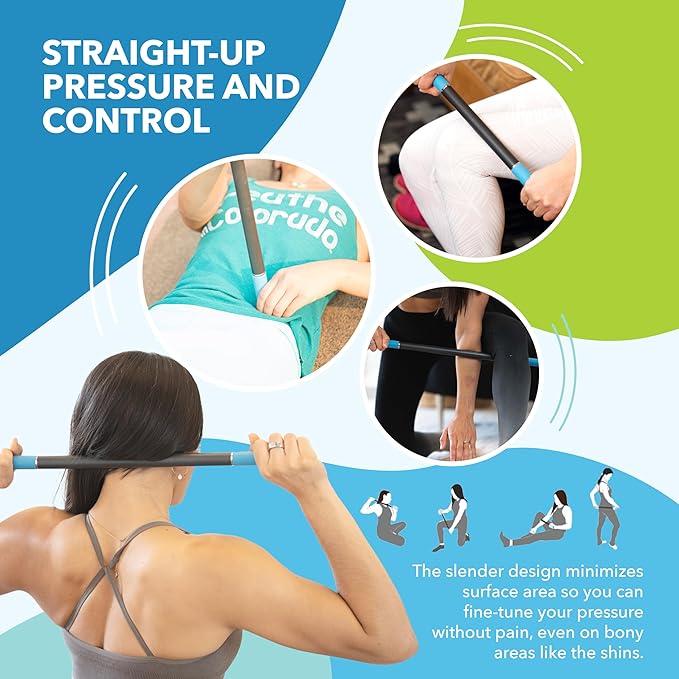 RAD Rod – Compact Deep Tissue Massage Roller Stick – Myofascial Release Tool for Legs, Back, Neck, Arms & Shoulders – Muscle Roller for Mobility & Recovery