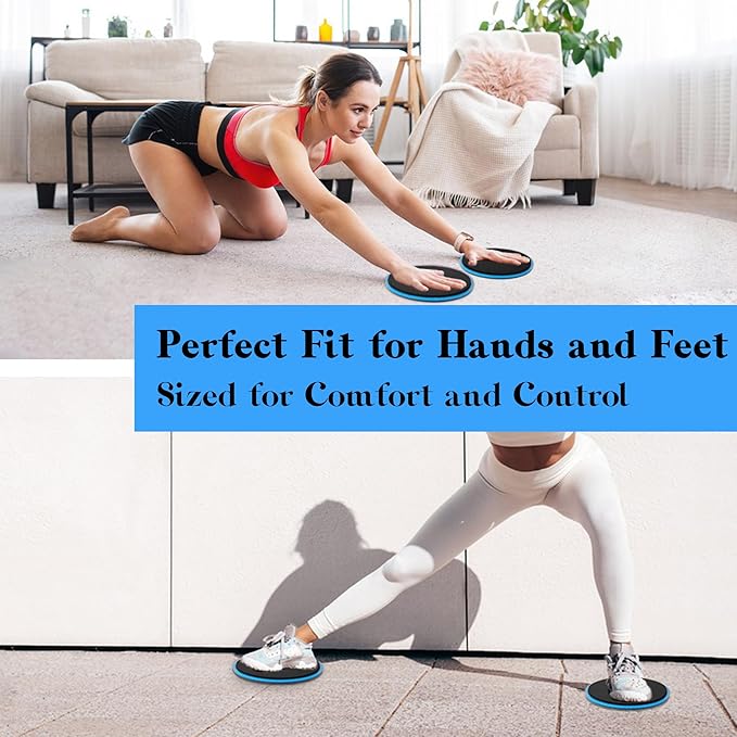 ZILLEEN Exercise Sliders for Working Out Fitness Discs for Pilates Women Men, 2 Pack