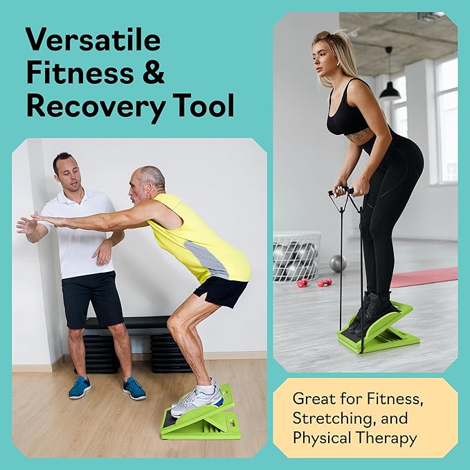 Slant Board with 6 Incline Angles - Transforms Into a Balance Board - Premium Calf Stretcher and Wobble Board for Effective Calf Stretching and Squats