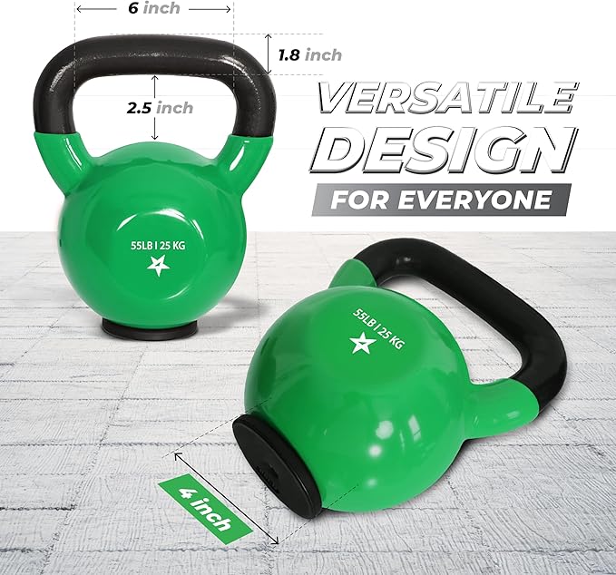 Yes4All Kettlebells Rubber Base, Kettlebell Set for Women, Strength Training Kettlebells Weights (10-65 lbs)