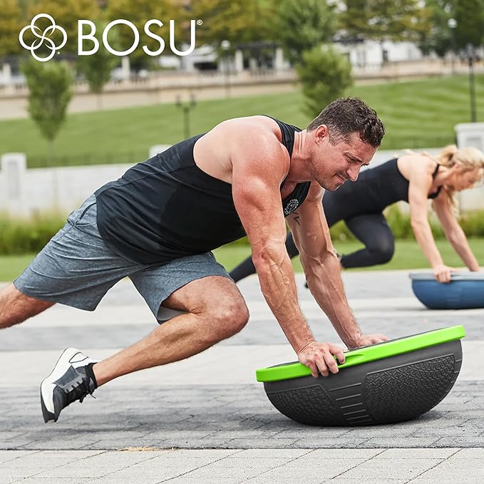 Bosu Half Ball Home Balance Exercise Trainer for Strength and Flexibility Workouts with Built to Last Burst Resistant Material and Hand Pump