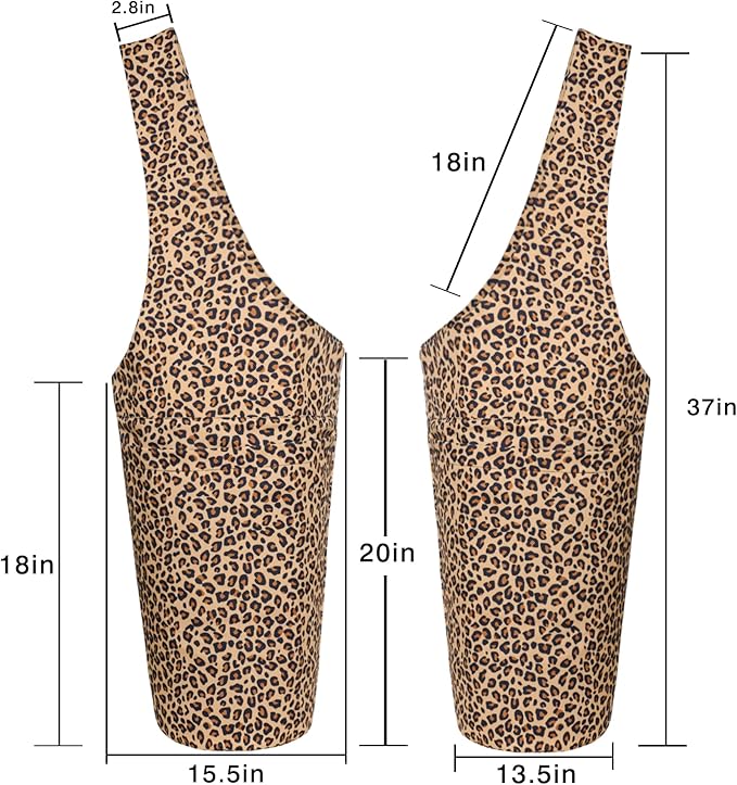 Fashion Printed Yoga Mat Bag with Large Side Pocket & Zipper Pocket Long Tote Yoga Bag Fit Most Size Mats - Holds More Yoga Accessories