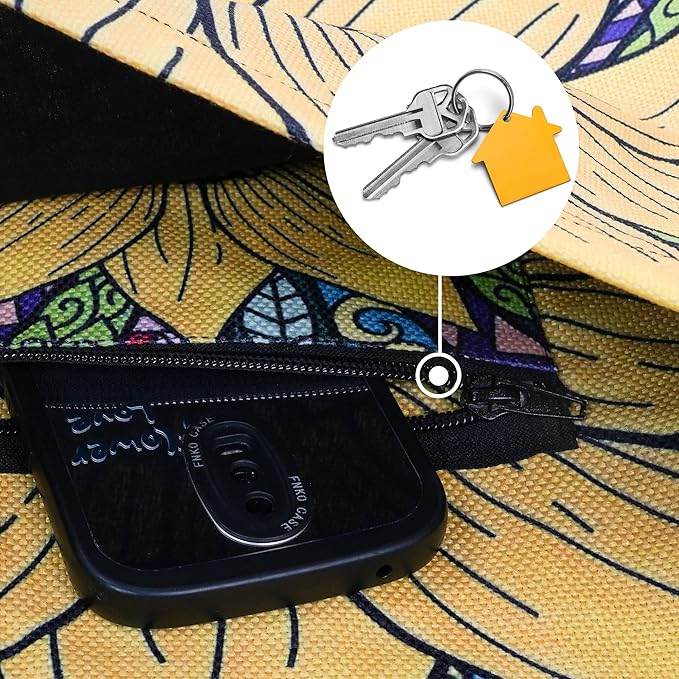 Fashion Printed Yoga Mat Bag with Large Side Pocket & Zipper Pocket Long Tote Yoga Bag Fit Most Size Mats - Holds More Yoga Accessories