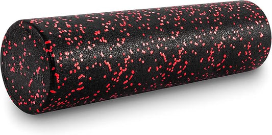 ProsourceFit High Density Foam Rollers 12 - inches Long, Firm Full Body Athletic Massage Tool for Back Stretching, Yoga, Pilates, Post Workout Muscle Recuperation, Black/Blue
