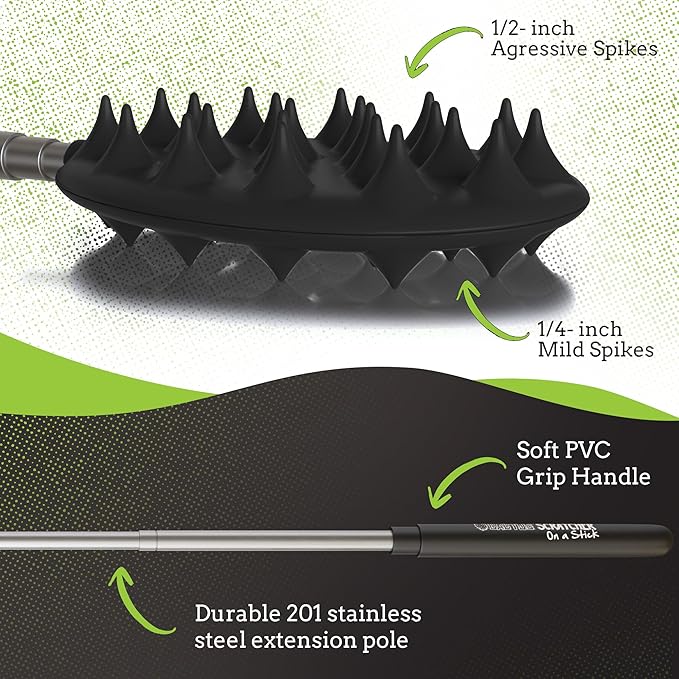 Cactus Scratcher Extendable Keychain Back Scratcher - 16" Long Stick Double Sided Retractable Scratching Tool for Hand, Neck, Head, and Body - Universal Gift for Family, Pets, and Friends, Black